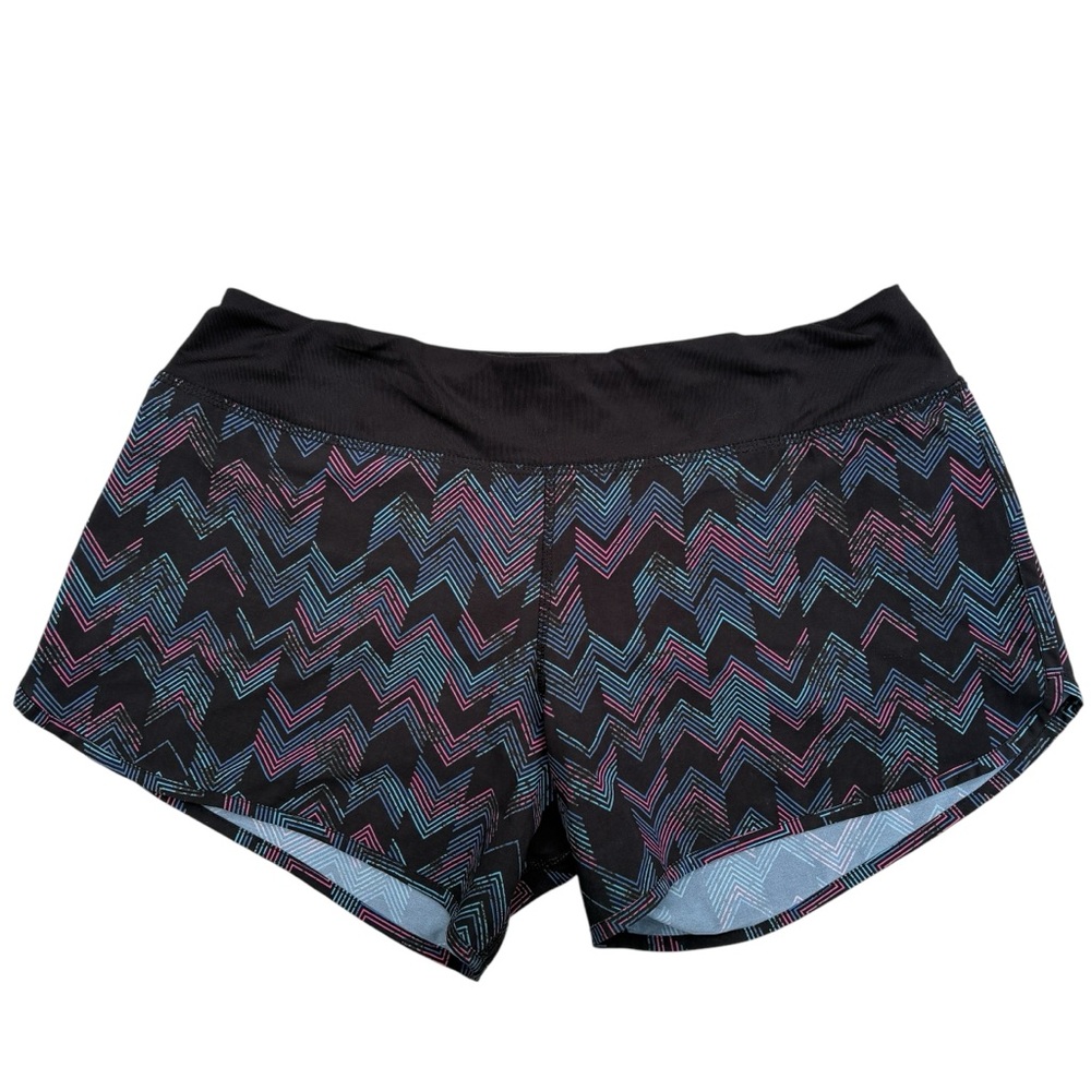 Runnin Rabbit Black / Blue / Pink Athletic Shorts w/ Drawstring, Zigzag Pattern